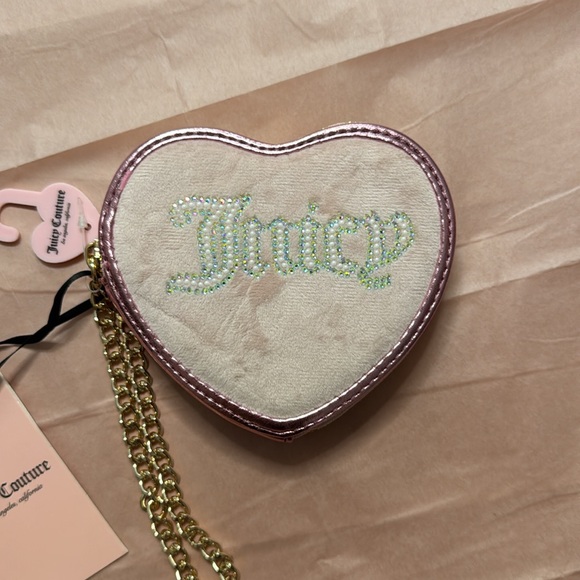 Juicy Couture Pink and White Heart Wristlet - Picture 3 of 11